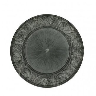 4A Melamine Kunststof “Victory” Bord | Kleur: Grijs | Diameter 33 centimeter | Hoogte 2 centimeter | Per 6 borden