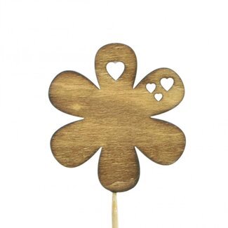 4A Houten Bloem Bijsteker | Kleur: Lichtbruin | Diameter 7 centimeter | Lengte ± 20 centimeter | Per 12 bijstekers