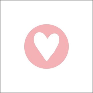 4A Sticker Herz | Farbe: Rosa | Durchmesser 25 Millimeter | Pro 500 Sticker