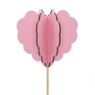 4A Hart Bijsteker “Lola” | Kleur: Roze | Lengte ± 50 centimeter | Diameter 8 centimeter | Per 25 bijstekers