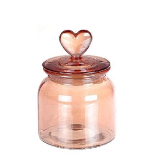 4A Glazen Pot “Love” | Kleur: Roze | Lengte 15 centimeter | Hoogte 10.5 centimeter | Per 9 potten