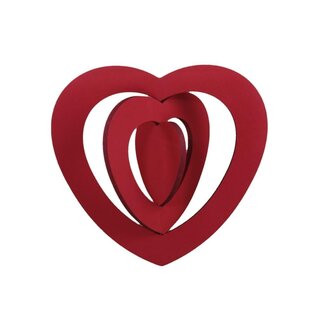 4A Herzanhänger 3D | Farbe: Rot | Durchmesser 30 Zentimeter | Pro Anhänger