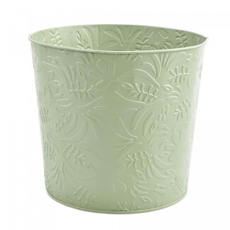4A Pot de fleurs en zinc "Lynn" | Couleur : Vert | Diamètre 20 centimètres | Hauteur 18 centimètres | Par 10 pots de fleurs