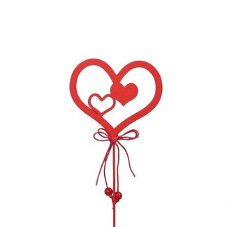 4A Cœur Bijsteker | Couleur : Rouge | Longueur ± 20 centimètres | Diamètre 8 centimètres | Par 18 bijstekers