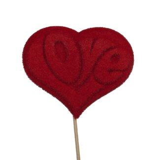 4A Hart Bijsteker “Retro” | Kleur: Rood | Lengte ± 20 centimeter | Diameter 10 centimeter | Per 6 bijstekers