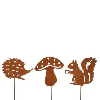 4A Animal Mushroom Stake | Colour: Brown | Diameter 7 centimetres | Height 10 centimetres | Per 6 stakes