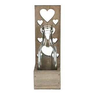 4A Heart-Shaped Glass Bottle Holder | Colour: Grey | Diameter 3 - 5 centimetres | Height 16 centimetres | Per 12 hearts
