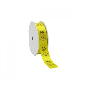 4A Ribbon with Easter Bunny | Colour: Yellow | Width 22 millimetres | Length 25 metres | Per roll