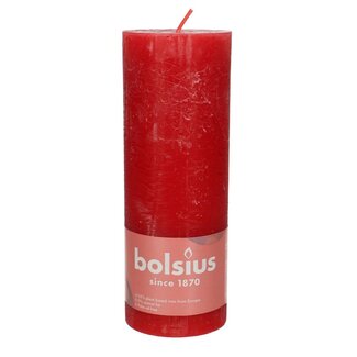 4A Bougie Rustique Pilier | Couleur : Rouge | Diamètre 7 centimètres | Hauteur 19 centimètres | Par 4 bougies