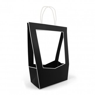 4A Tassen “Médaillon” | Kleur: Zwart | Lengte 23 centimeter | Breedte 14 centimeter | Hoogte 38 centimeter | Per 5 tassen