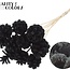 Pomme de pin sur tige | Couleur : Noir | Sawdust Black Pique-fleurs | Diamètre de la pomme de pin 5 - 7 centimètres | Longueur ± 50 centimètres | Par 10 piques-fleurs