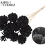 Pomme de pin sur tige | Couleur : Noir | Sawdust Black Pique-fleurs | Diamètre de la pomme de pin 5 - 7 centimètres | Longueur ± 50 centimètres | Par 10 piques-fleurs