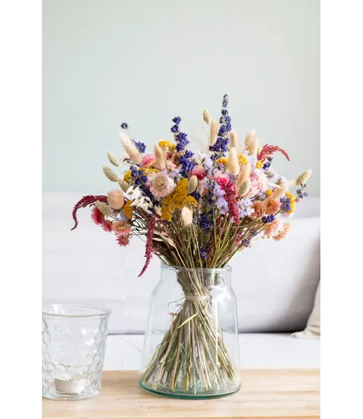 MyFlowers Boeket droogbloemen Hugo | Lengte ± 65 centimeter | Frisse mix van natuurlijke droogbloemen