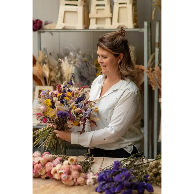 Boeket droogbloemen "Hugo" | Lengte ± 65 centimeter | Frisse mix van natuurlijke droogbloemen