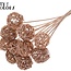 Rattan Ball on Stick | Colour: Frosted Salmon | Bruce Ball Stake | Diameter 5 centimetres | Length ± 50 centimetres | Per 10 stakes