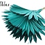 Feuille de palmier séchée en forme d'éventail | Couleur : Turquoise | Palm Sun Fleurs séchées | Longueur ± 50 centimètres | Par 10 branches