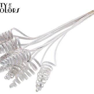 QC Palm Spiraal op steel | Kleur: Wit | Cane Cone Bijsteker | Lengte bijsteker ± 50 centimeter | Per 10 bijstekers