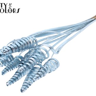 QC Palmspirale auf Stiel | Farbe: Blau Metallic | Cane Cone Pflanzstab | Länge Pflanzstab ± 50 Zentimeter | Pro 10 Pflanzstäbe
