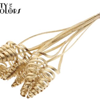 QC Palm Spiral on Stem | Colour: Antique Gold | Cane Cone Pick | Pick Length ± 50 centimetres | Per 10 picks