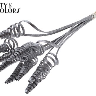 QC Palm Spiraal op steel | Kleur: Grafiet Metallic | Cane Cone Bijsteker | Lengte bijsteker ± 50 centimeter | Per 10 bijstekers