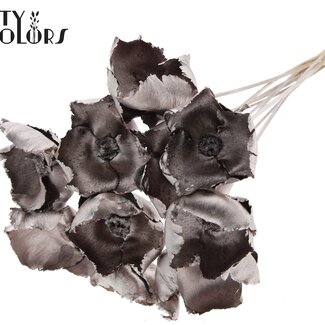 QC Gedroogde Palm Cup op steel | Kleur: Champagnekleurig | Lengte ± 50 centimeter | Per 10 stelen