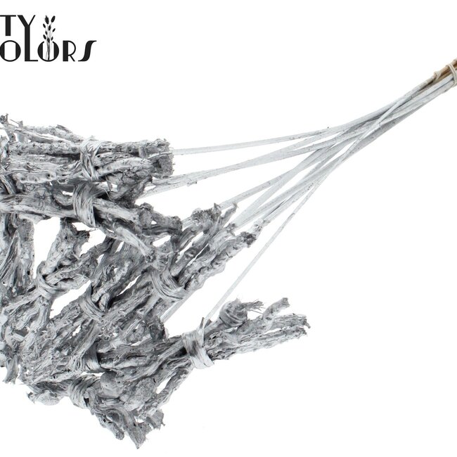 Decorative Coco Rose Posy on Stick | Colour: Silver | Coco Rose Posy Stick | Length ± 50 centimetres | Per 10 sticks