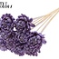 Shola Houten Rose sur tige | Couleur : Lila | Shola New Beauty Rose Pique-fleur | Diamètre de la rose 8 centimètres | Longueur du pique-fleur ± 50 centimètres | Par 10 piques-fleurs