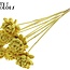 Shola Houten Roos op stok | Kleur: Geel | Shola New Beauty Rose Bijsteker | Diameter roos 6 centimeter | Lengte bijsteker ± 50 centimeter | Per 10 bijstekers