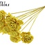 Shola Holz Rose auf Stiel | Farbe: Gelb | Shola Beauty Rose Steckstab | Durchmesser der Rose 6 Zentimeter | Länge des Steckstabs ± 50 Zentimeter | Pro 10 Steckstäbe