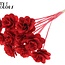 Shola Houten Rose auf Stiel | Farbe: Rot | Shola Beetal Rose Einstecker | Durchmesser Rose 8 Zentimeter | Länge Einstecker ± 50 Zentimeter | Pro 10 Einstecker