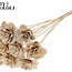 Shola Wooden Rose on Stick | Colour: Natural White | Shola Beetal Rose Stick | Rose Diameter 8 centimetres | Stick Length ± 50 centimetres | Per 10 sticks