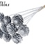 Sliced Pine Cone on Stick | Colour: Silver | Pine Cone Diameter 5 - 7 centimetres | Length ± 50 centimetres | Per 10 picks