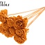 Shola Wooden Rose on Stick | Colour: Terracotta | Shola Beauty Rose Stick | Rose Diameter 6 centimetres | Stick Length ± 50 centimetres | Per 10 sticks