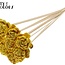 Shola Bois avec Rose sur tige | Couleur : Jaune | Shola New Beauty Rose Pique-fleur | Diamètre de la rose 6 centimètres | Longueur du pique-fleur ± 50 centimètres | Par 10 pique-fleurs