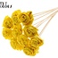 Shola Hout met was Roos op stok | Kleur: Geel | Shola Beauty Rose Bijsteker | Diameter roos 6 centimeter | Lengte bijsteker ± 50 centimeter | Per 10 bijstekers