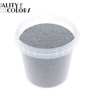 QC Decoratief Zand in herbruikbare emmer | Kleur: Zilverkleurig | Diameter 0.1 - 0.5 millimeter | Inhoud emmertje 1 liter | Per 6 emmertjes