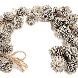 QC Pine Cone Garland | Colour: Frosted White | Length 100 centimetres | Per 2 garlands