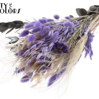 QC Round Bouquet of Dried Flowers “Velvet” | Colour: Milka Purple | Size: Medium | Length ± 60 centimetres | Per bouquet