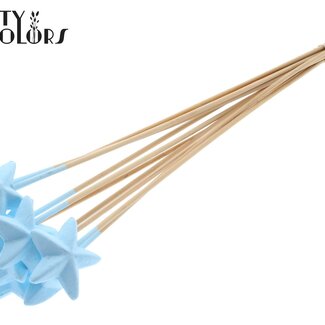 QC Styropor Stern auf Stab | Farbe: Hellblau | Styropor Stern flacher Stecker | Länge ± 50 Zentimeter | Pro 50 Stecker
