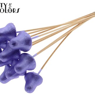 QC Styrofoam Christmas Bell on Stick | Colour: Metallic Purple | Styro Clock Insert | Length ± 50 centimetres | Per 50 inserts