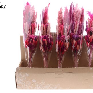 QC Bouquet de Fleurs Séchées en Couches “Love” | Couleur : Couleurs Mixtes | Longueur ± 50 centimètres | Par 5 bouquets