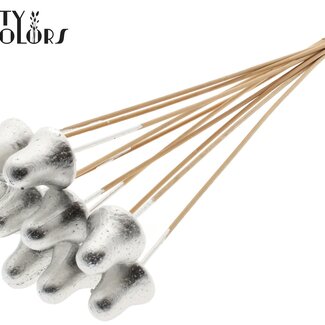 QC Styrofoam Kerstklok op stok | Kleur: Platinakleurig | Styro Clock Bijsteker | Lengte ± 50 centimeter | Per 50 bijstekers