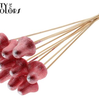 QC Styrofoam Kerstklok op stok | Kleur: Metallic Rood | Styro Clock Bijsteker | Lengte ± 50 centimeter | Per 50 bijstekers