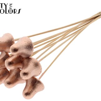 QC Styropor Weihnachtsglocke auf Stab | Farbe: Kupferfarben | Styro Glockenstecker | Länge ± 50 Zentimeter | Pro 50 Stecker