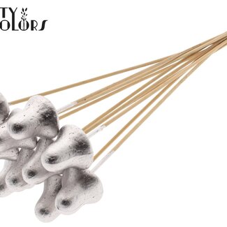 QC Styropor Weihnachtsglocke auf Stab | Farbe: Champagnerfarben | Styro Glockenstecker | Länge ± 50 Zentimeter | Pro 50 Stecker