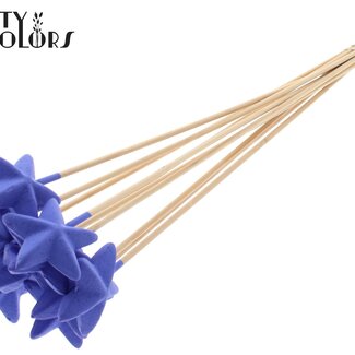 QC Styrofoam Star on a stick | Colour: Milka purple | Styro Star flat Pick | Length ± 50 centimetres | Per 50 picks