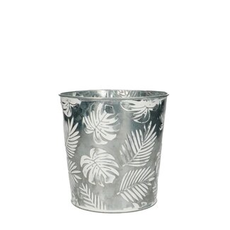 4A Zinken Bloempot Plantenpot “Ted” | Kleur: Zilverkleurig | Diameter 14 centimeter | Hoogte 14 centimeter | Per 10 bloempotten