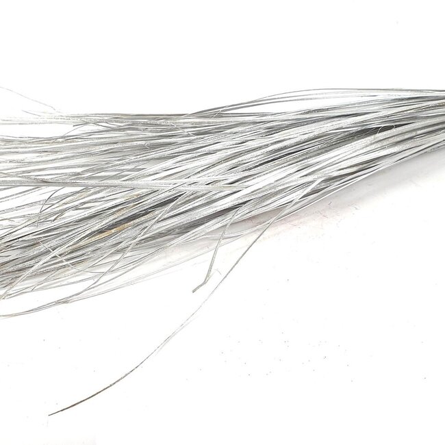 Rechte Nerf van Palmblad | Kleur: Zilverkleurig | Straight Ting Ting Droogdecoratie | Lengte ± 70 centimeter | 5 vertakkingen per tak | Per bos