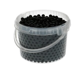 4A Garnering Decogel Perlen in wiederverwendbarem Eimer | Farbe: Schwarz | Durchmesser 9 Millimeter | Inhalt Eimer 3 Liter | Pro Eimer