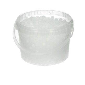 4A Perles de gel décoratives dans un seau réutilisable | Couleur : Blanc Naturel | Diamètre 9 millimètres | Contenu du seau 3 litres | Par seau